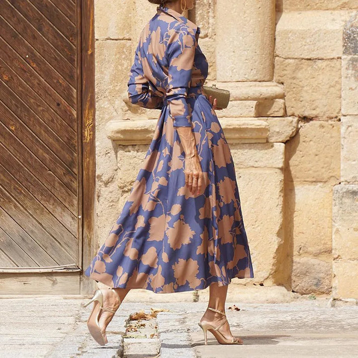 Virelle | Robe Midi Fleurie Ceinturée