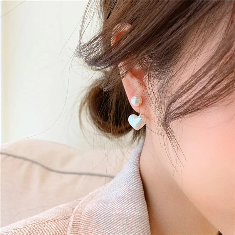 Reina | Pearl Heart Earrings