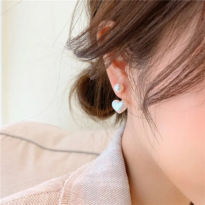 Reina | Pearl Heart Earrings