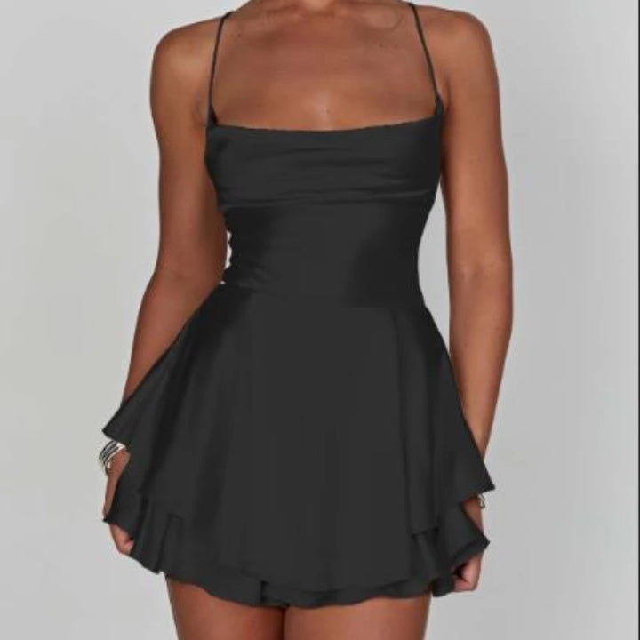 Velina | Cowl Neck Playsuit Dress
