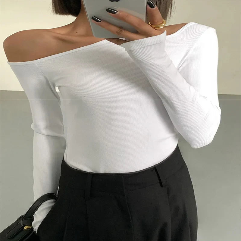 Off-Shoulder Long Sleeve Top
