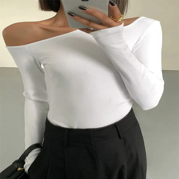 Off-Shoulder Long Sleeve Top