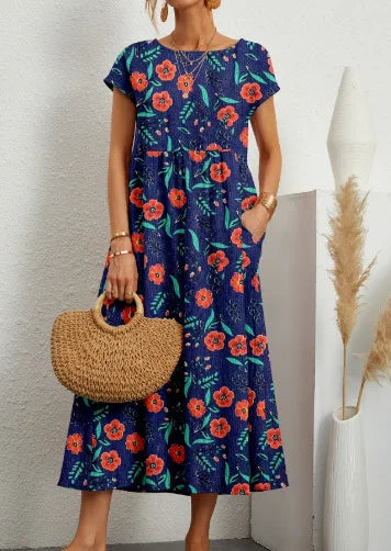 Tina | Vintage Pattern Midi Dress