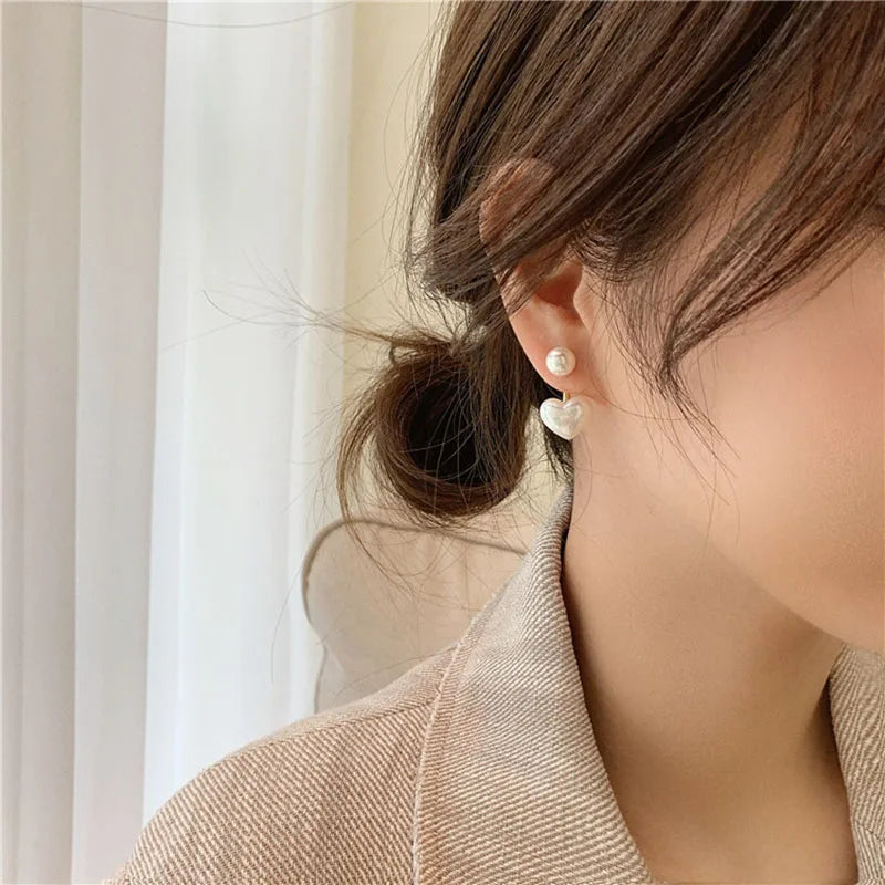 Reina | Pearl Heart Earrings