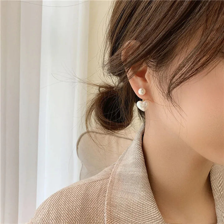 Reina | Pearl Heart Earrings