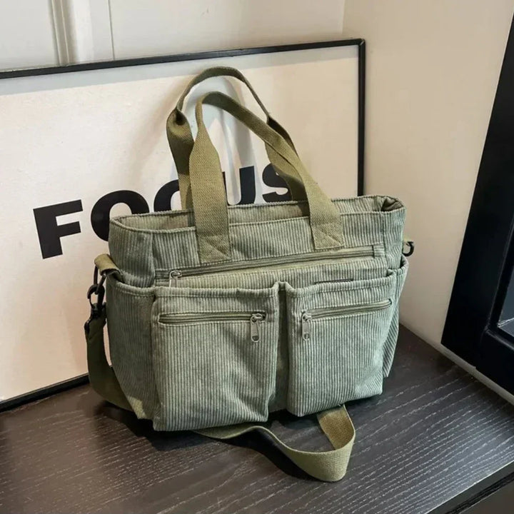 Marine - Sac en velours côtelé