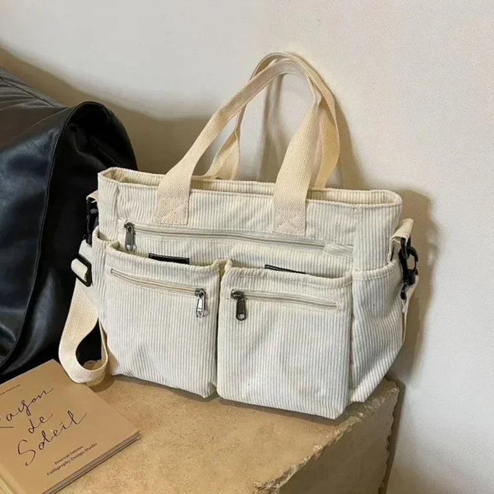 Marine - Sac en velours côtelé
