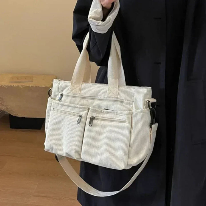 Marine - Sac en velours côtelé