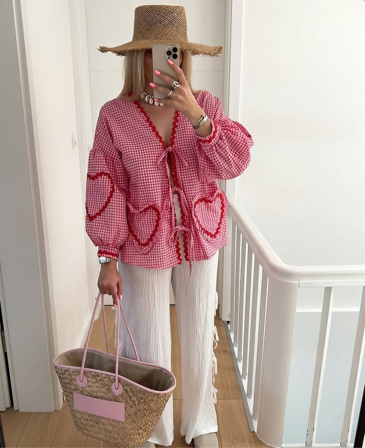 Seraya | Heart Print Top