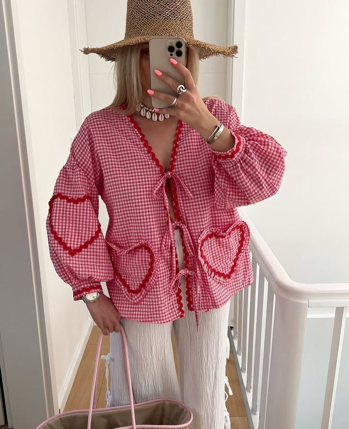 Seraya | Heart Print Top