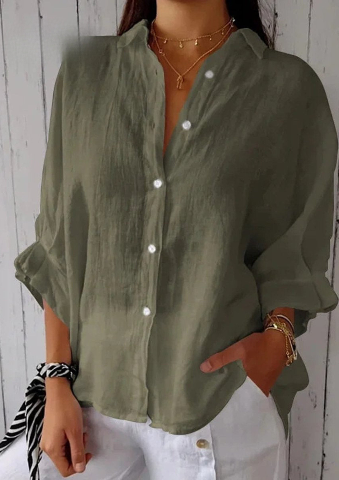 Elodie | Linen Tie-Back Shirt