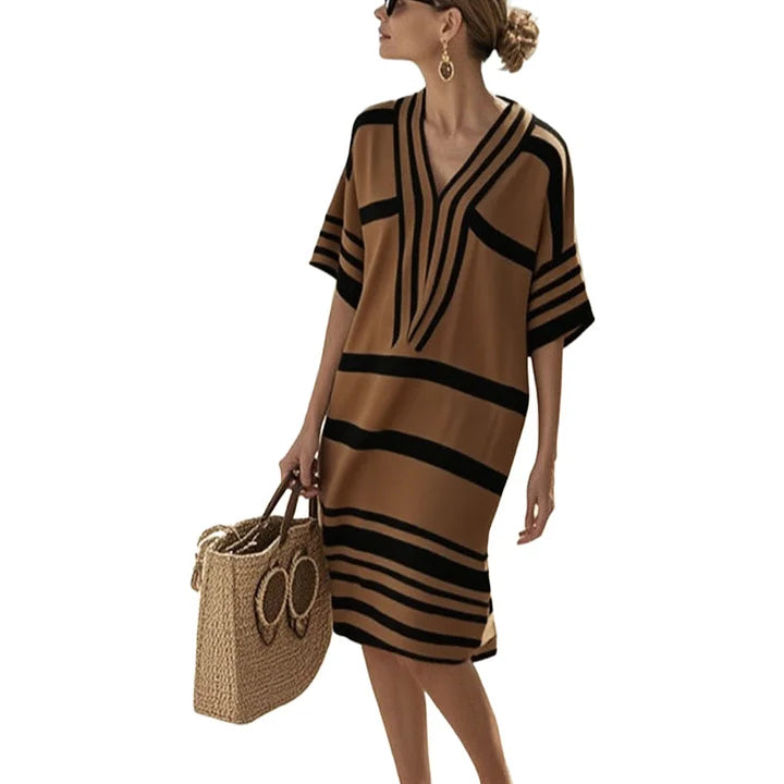 Naomi | Striped Kaftan Dress
