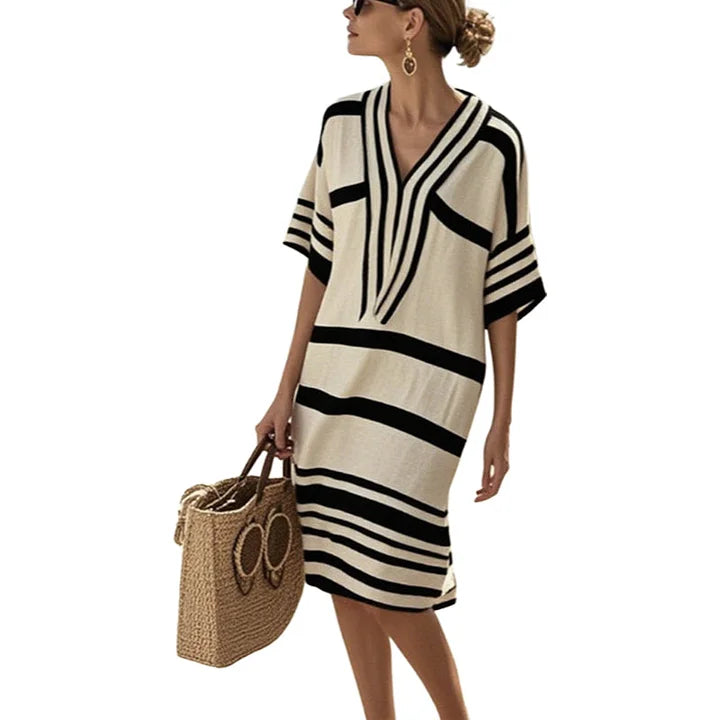 Naomi | Striped Kaftan Dress