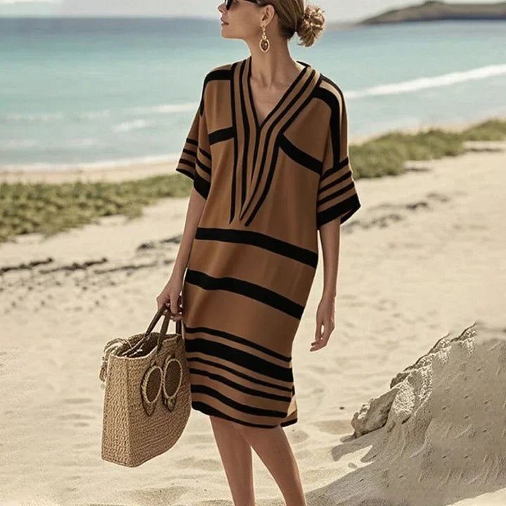 Naomi | Striped Kaftan Dress