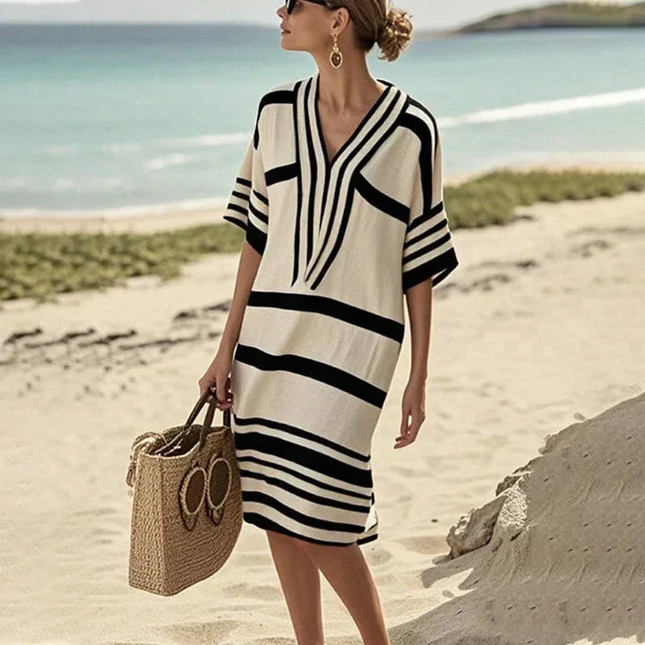 Naomi | Striped Kaftan Dress