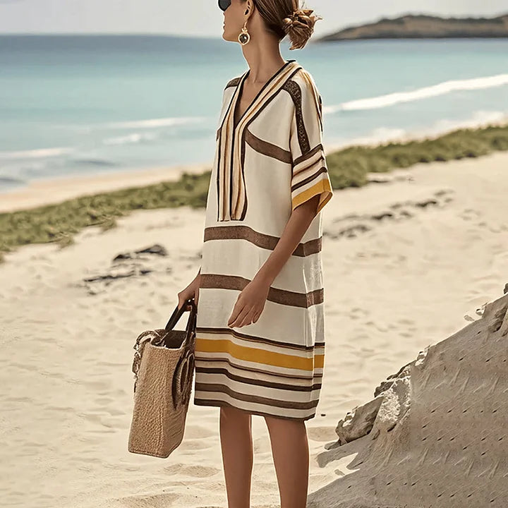 Naomi | Striped Kaftan Dress
