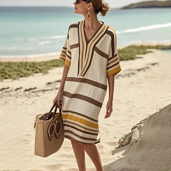 Naomi | Striped Kaftan Dress