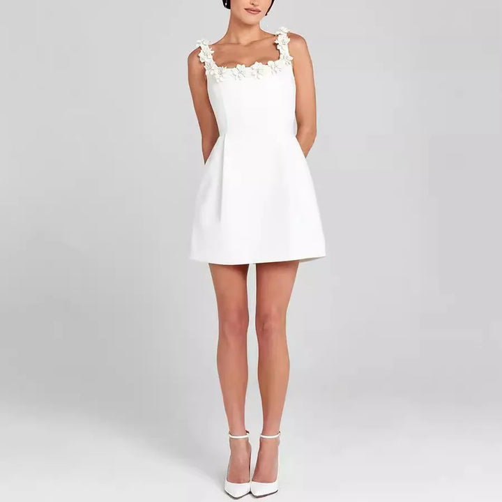 Nala | Floral Appliqué Mini Dress