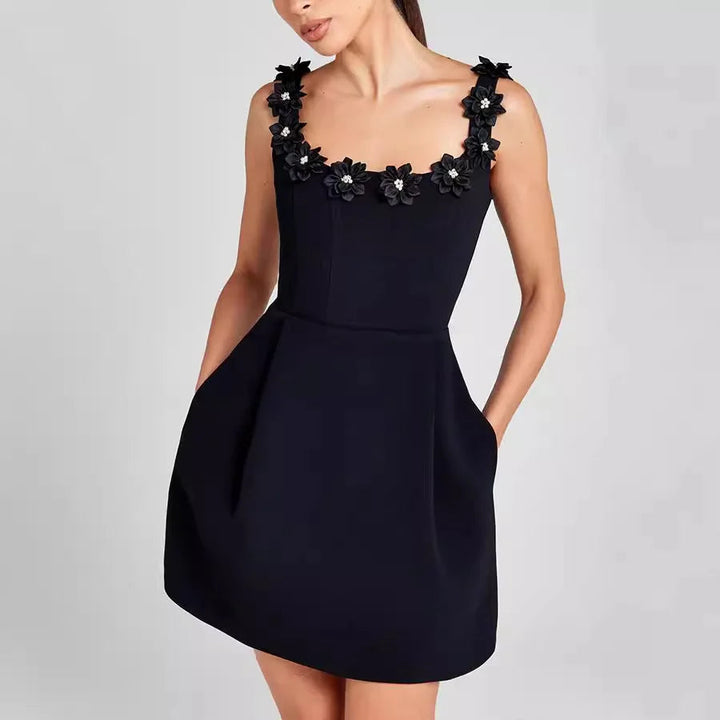 Nala | Floral Appliqué Mini Dress