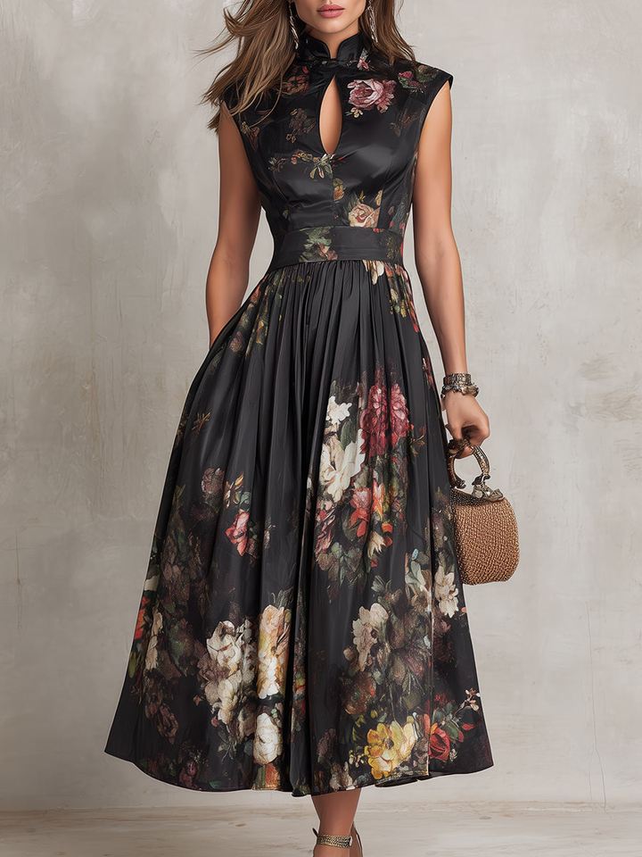 Noéline | Pleated Satin Midi Dress