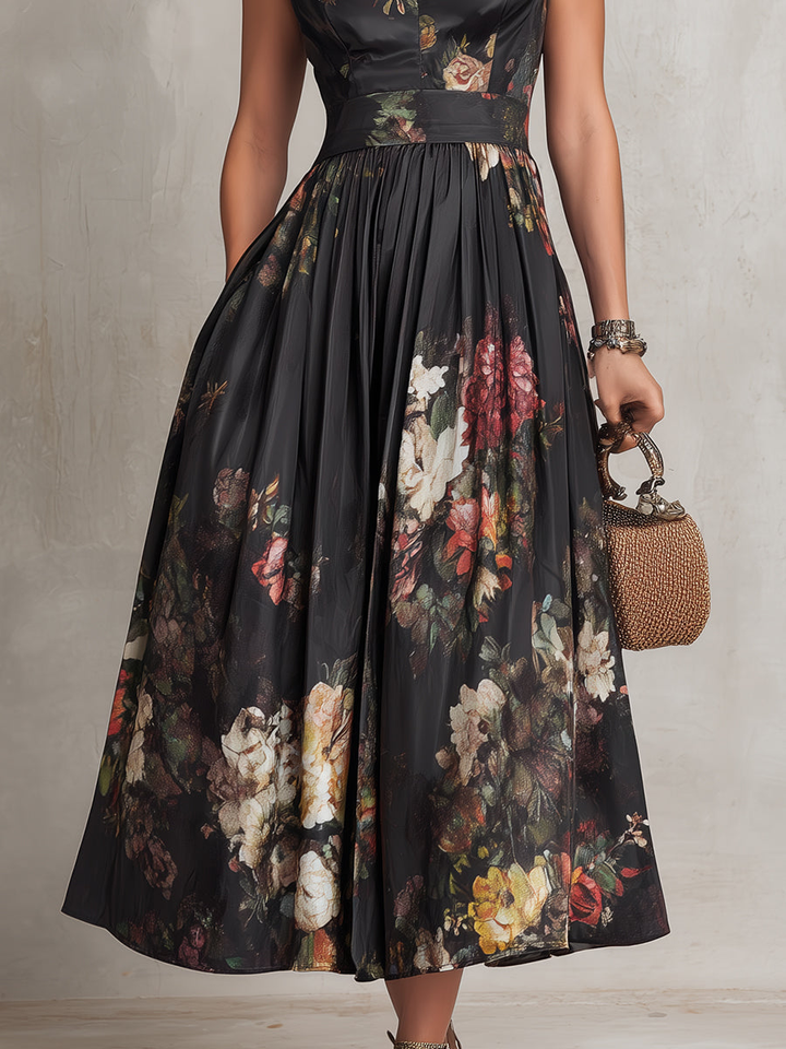 Noéline | Pleated Satin Midi Dress
