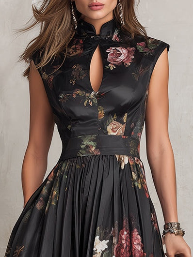 Noéline | Pleated Satin Midi Dress
