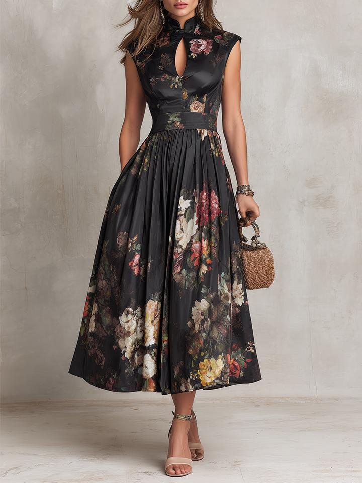 Noéline | Pleated Satin Midi Dress