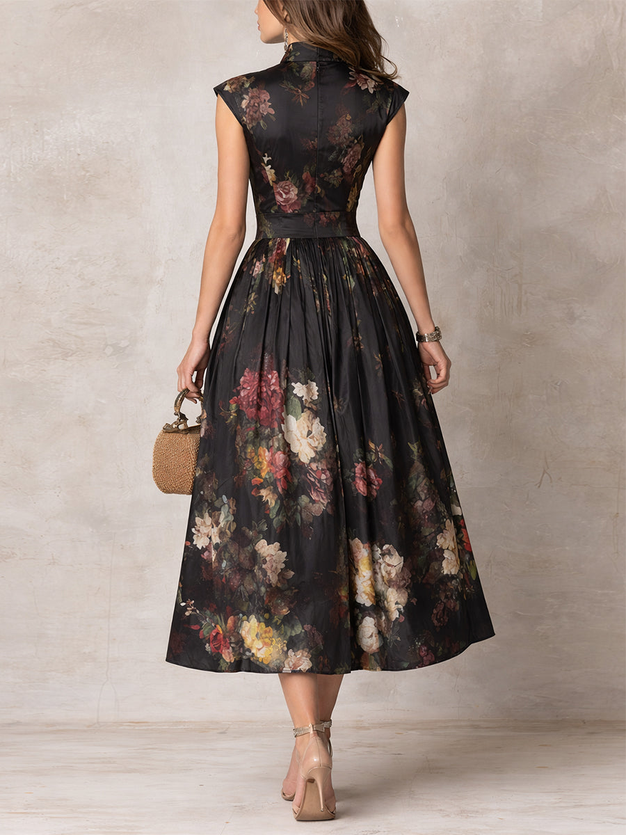 Noéline | Pleated Satin Midi Dress