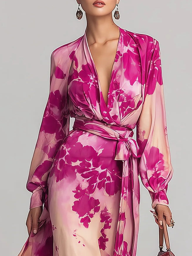 Pia | Printed Chiffon Maxi Dress