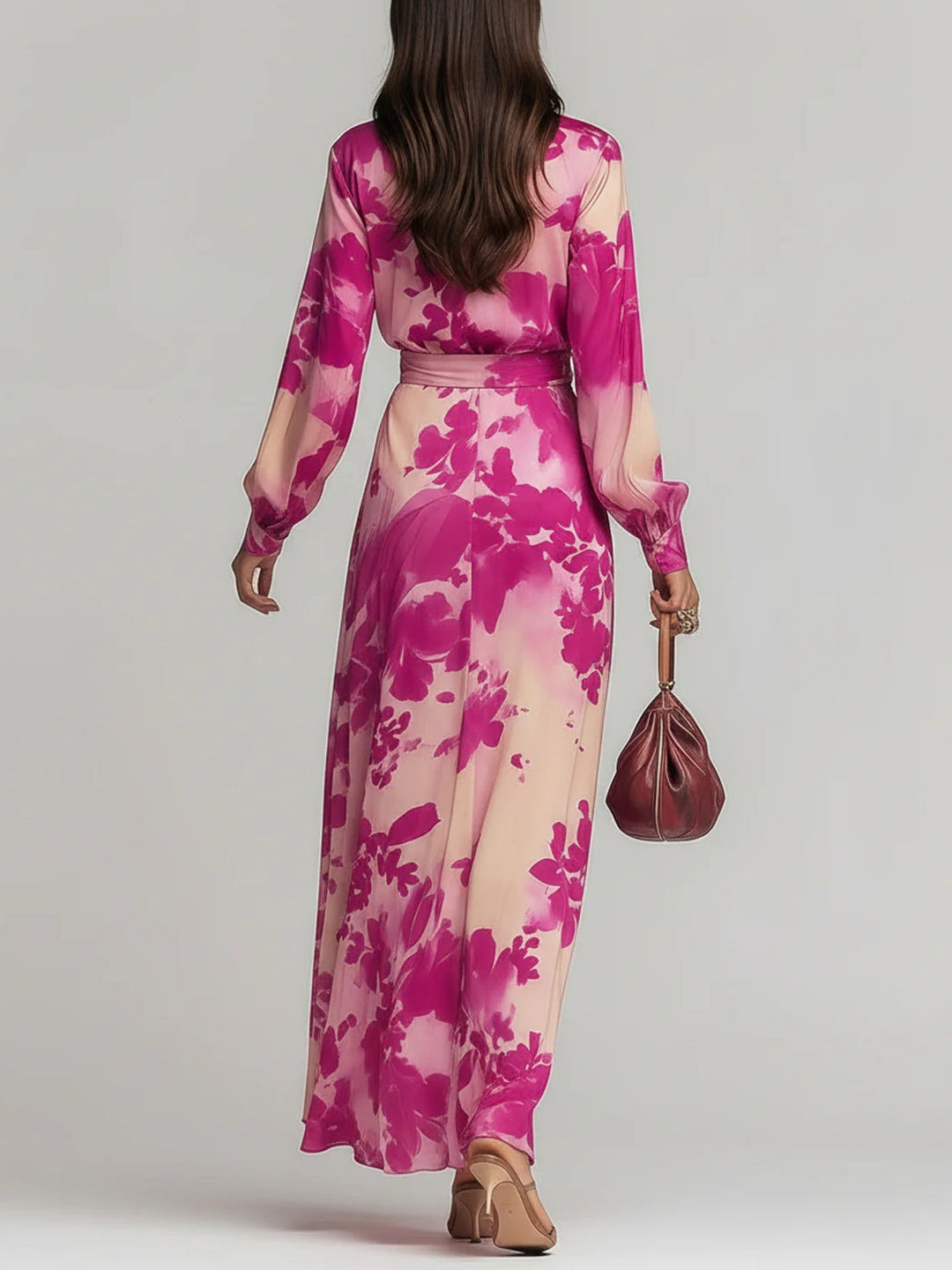 Pia | Printed Chiffon Maxi Dress