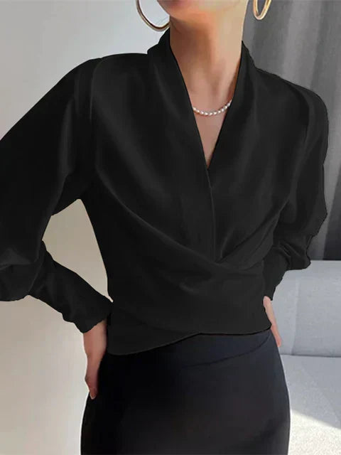 Elisea | Draped V Neck Blouse