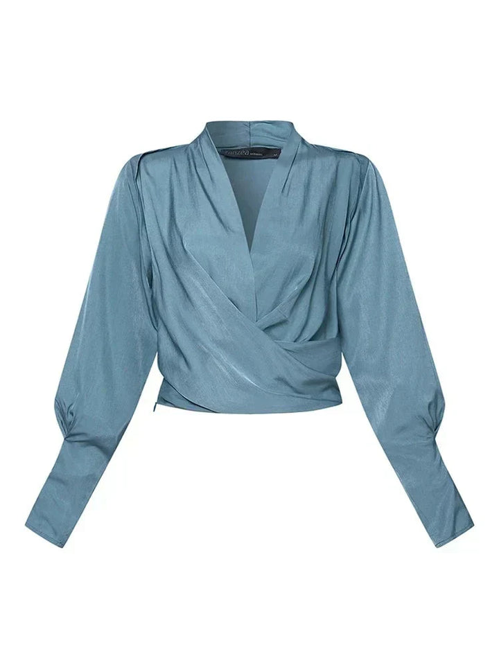 Elisea | Draped V Neck Blouse