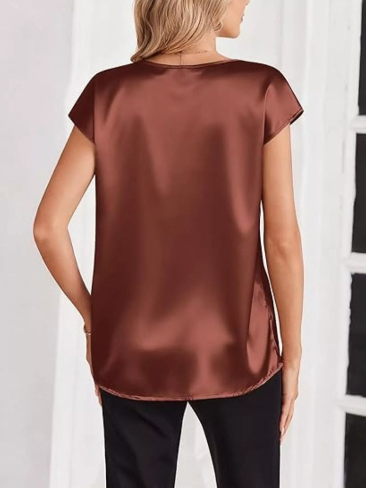 Nicole | Satin V-Neck Blouse