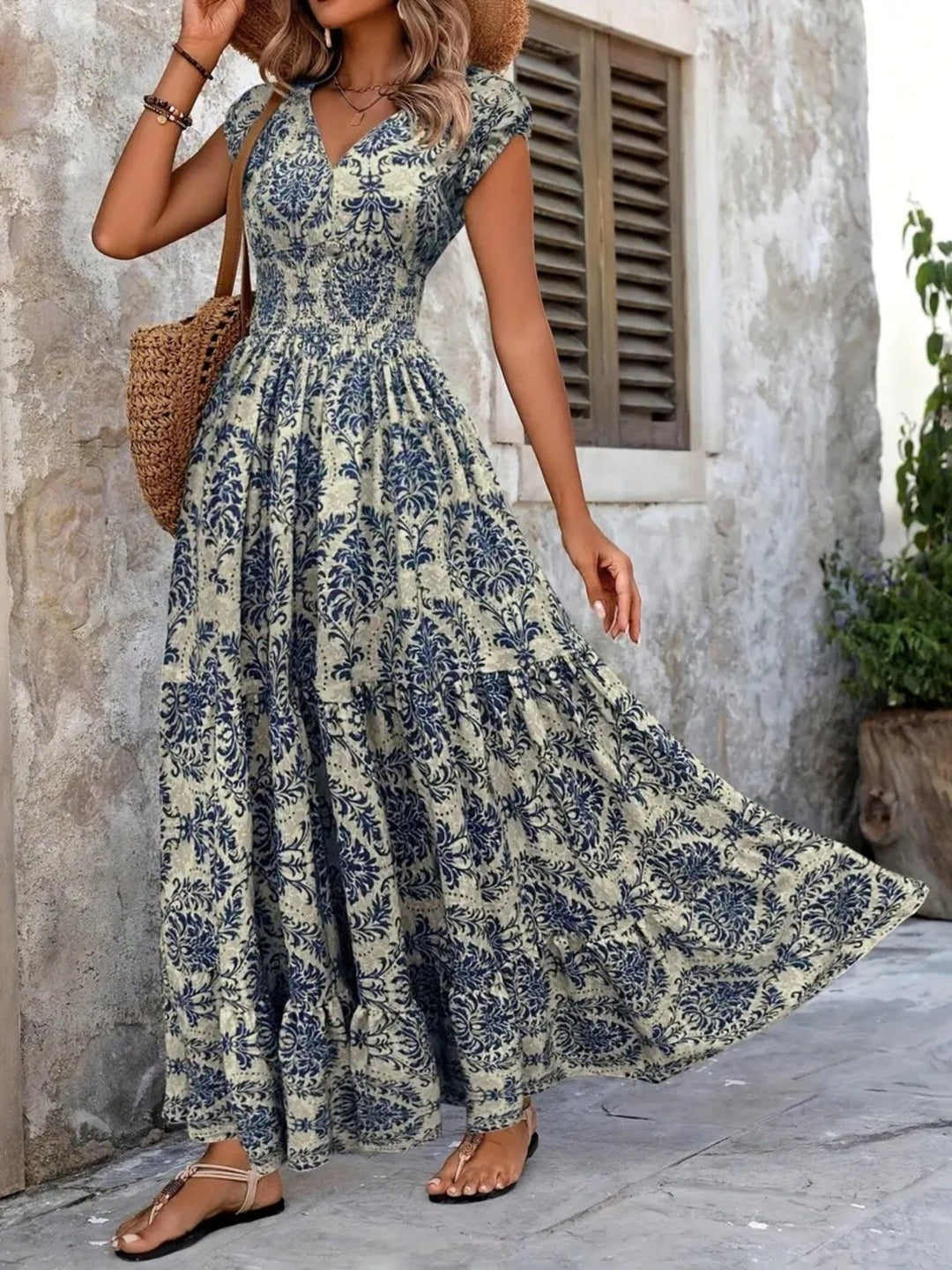 Solara | Printed Tiered Maxi Dress