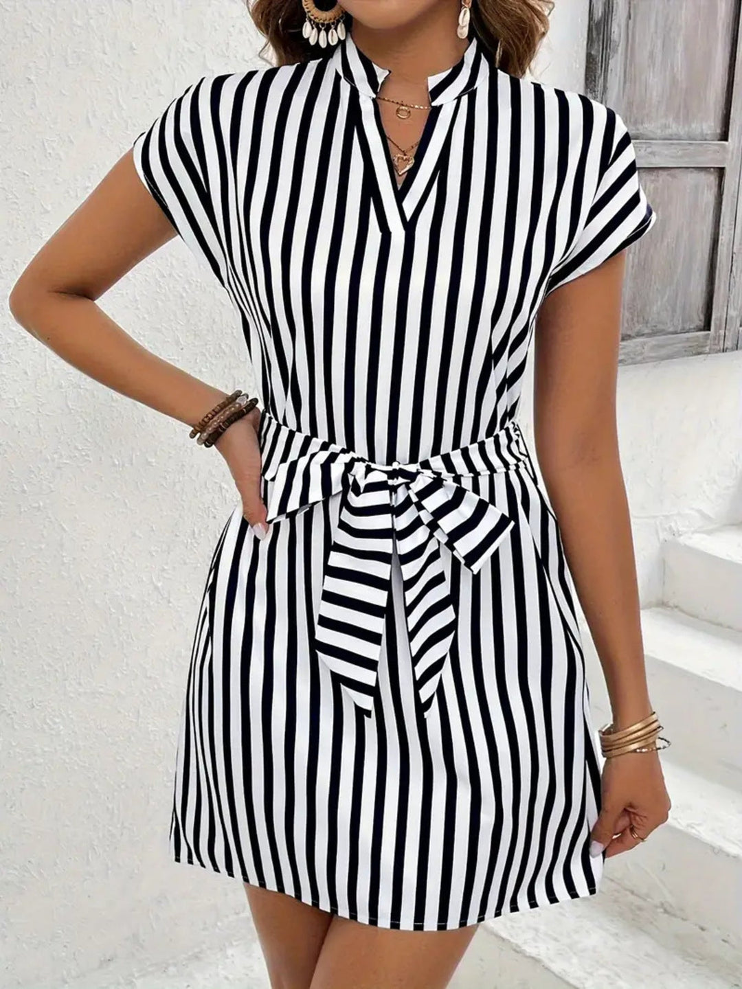 Elvani | Striped Mini Dress
