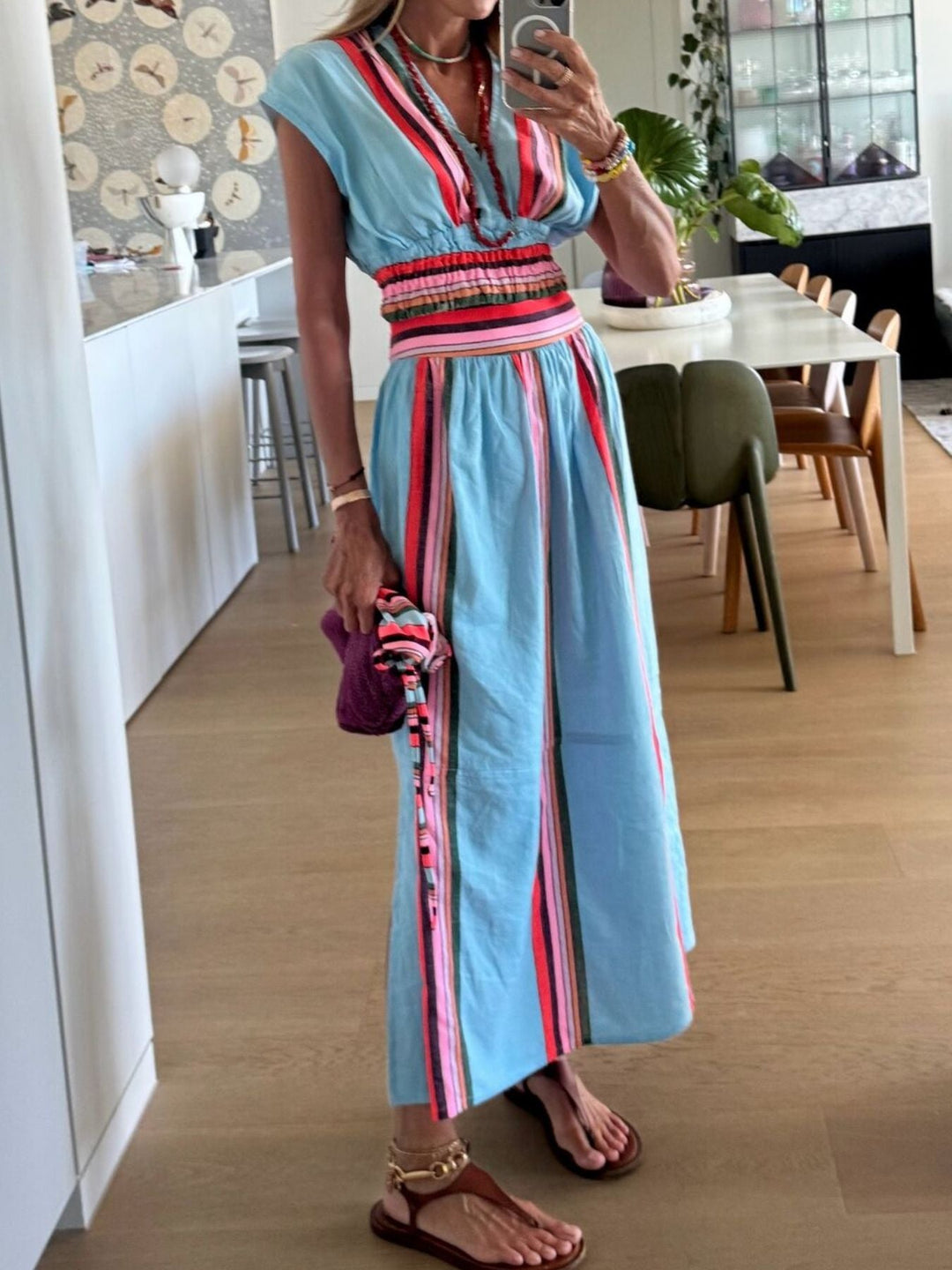 Olivia | Striped Two-Piece Skirt Set