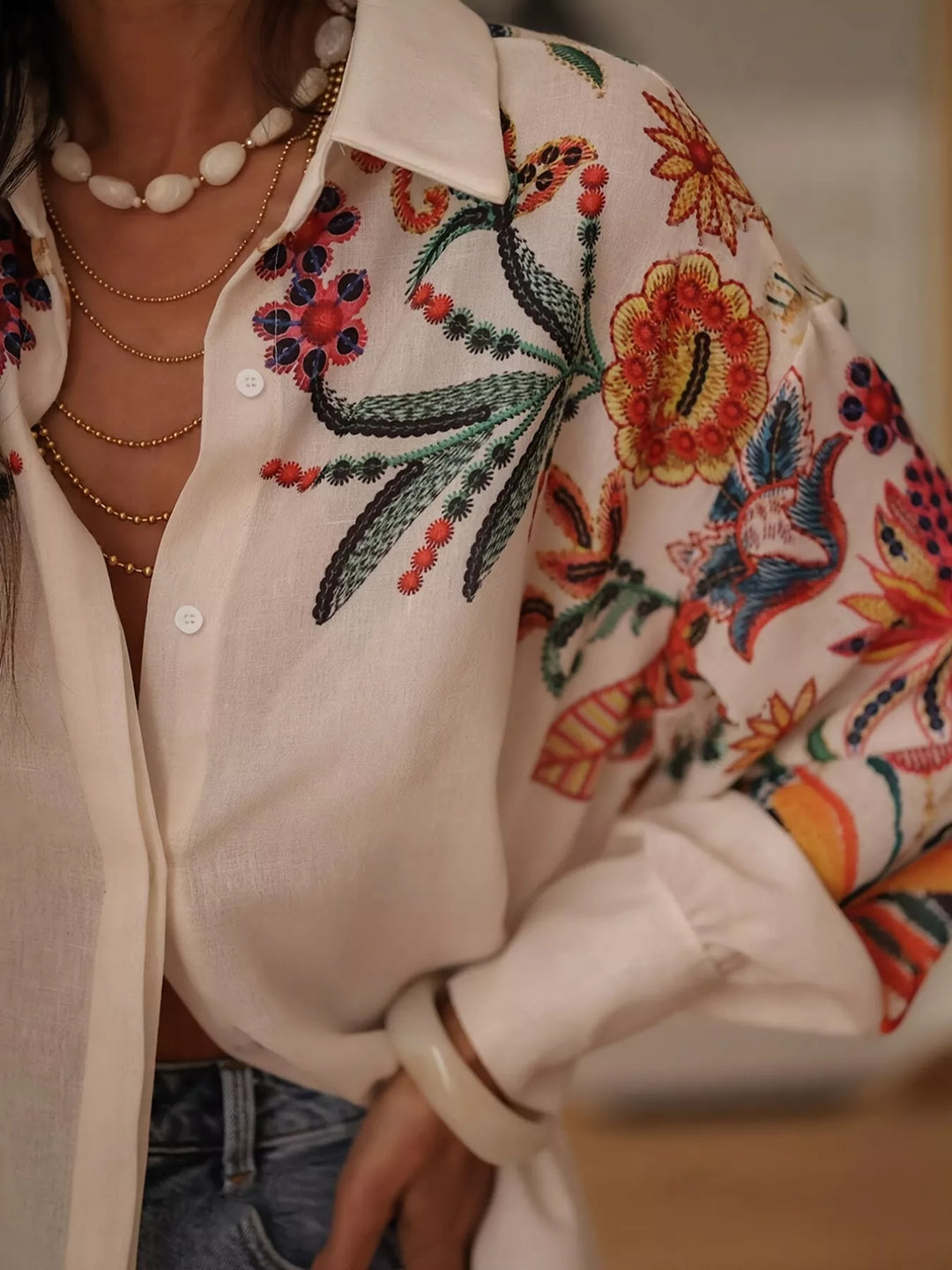Lauren | Floral Button-Up Shirt