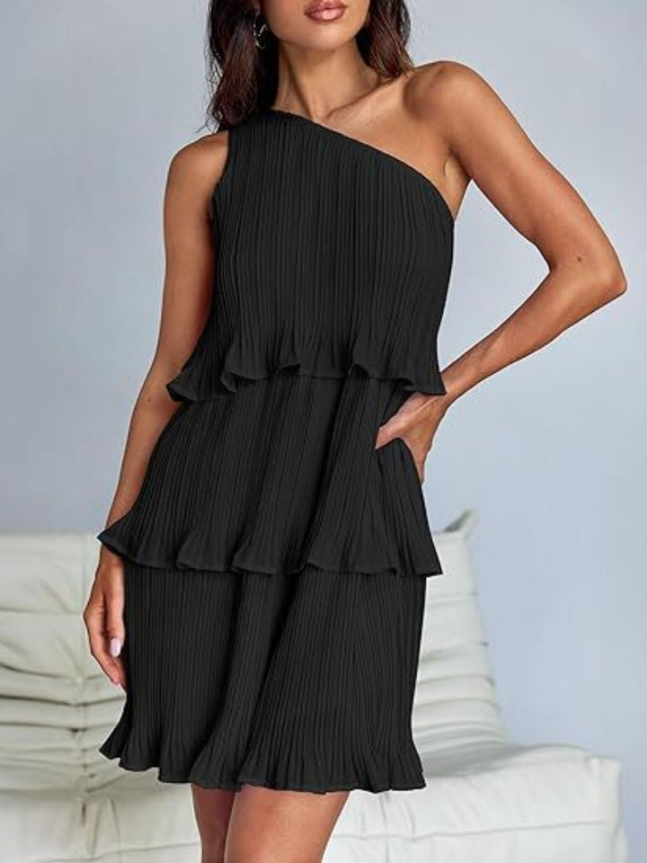 Soréva | One Shoulder Layered Mini Dress