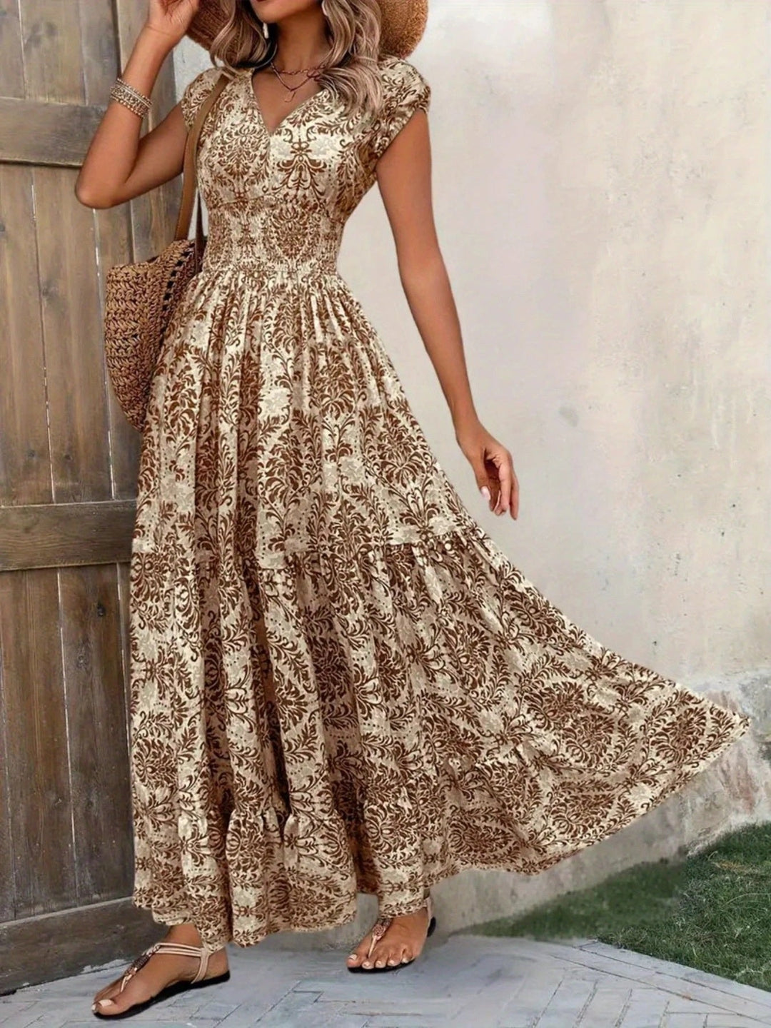 Solara | Printed Tiered Maxi Dress