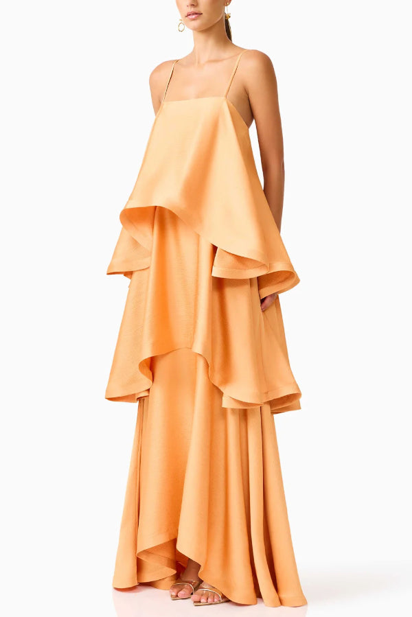 Eloria | Layered Satin Maxi Dress