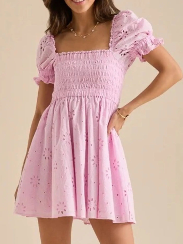 Lunéa | Eyelet Smocked Mini Dress