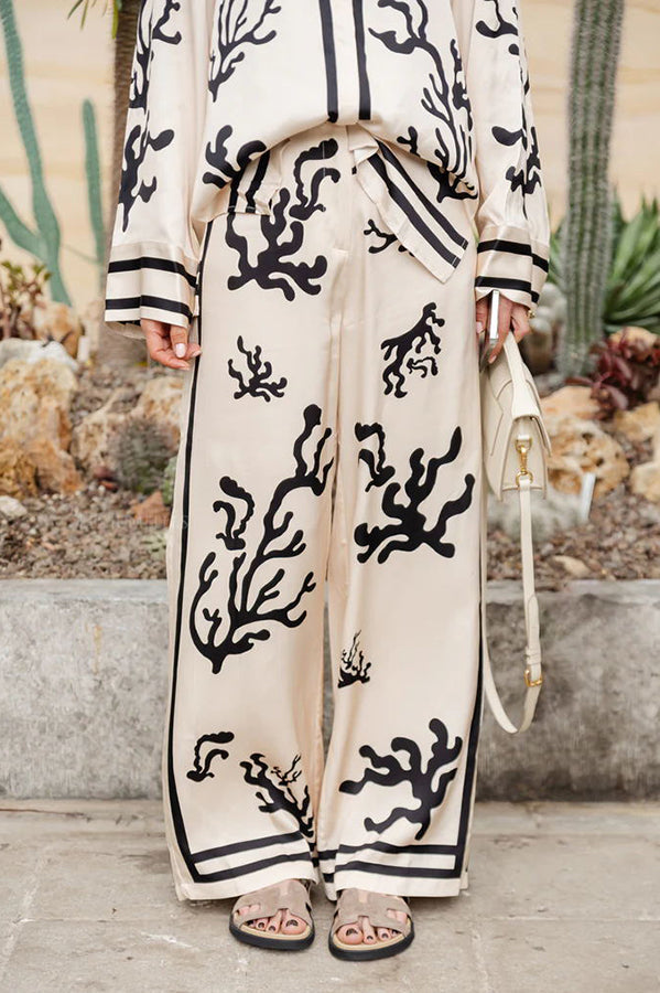 Avelle | Printed Satin Pants