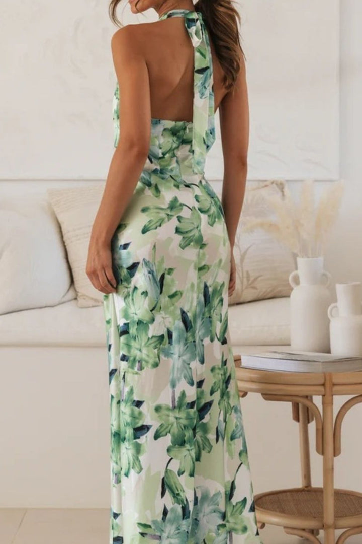 Solmira | Floral Halter Maxi Dress