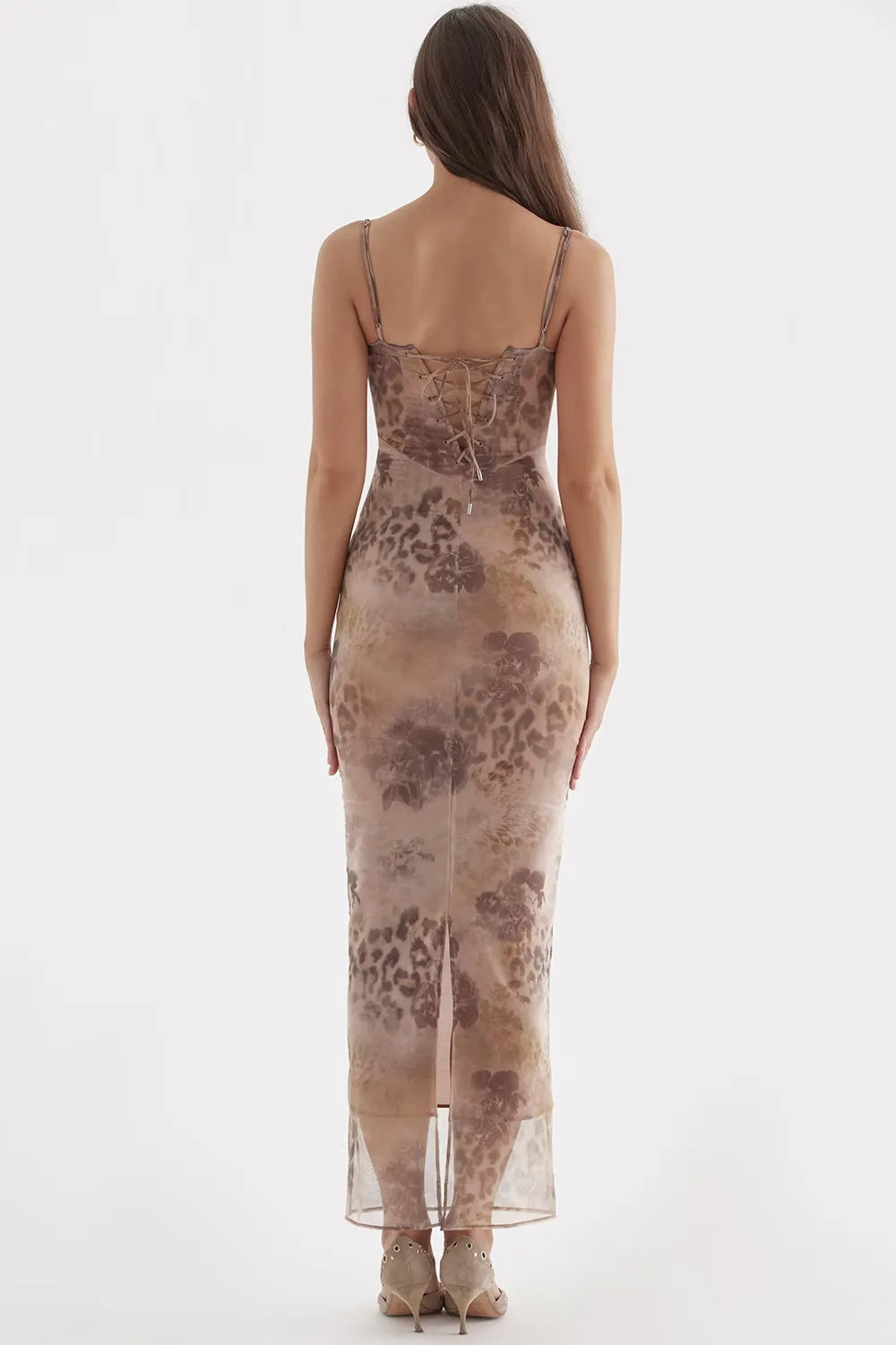 Esmay | Floral Mesh Maxi Dress