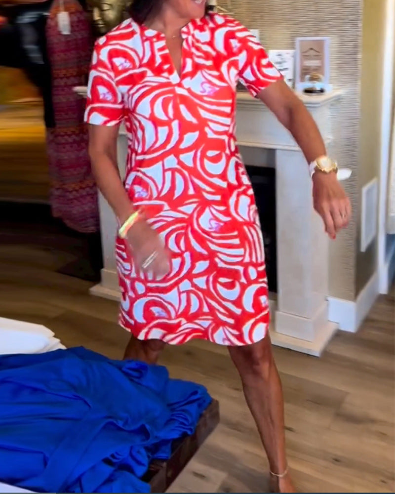 Julia | Printed V-Neck Dress