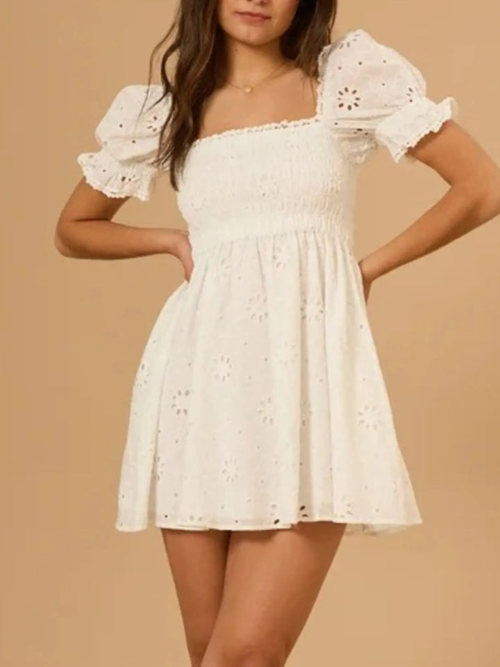 Lunéa | Eyelet Smocked Mini Dress