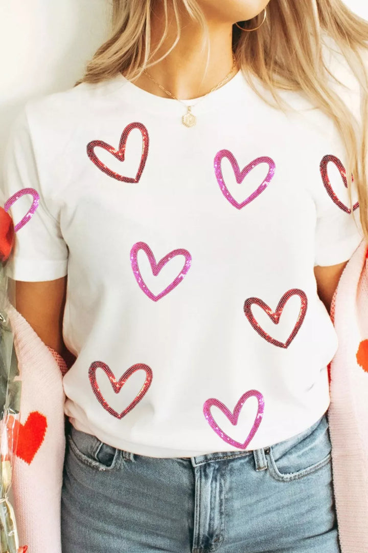 Hailey | Sequin Heart Tee