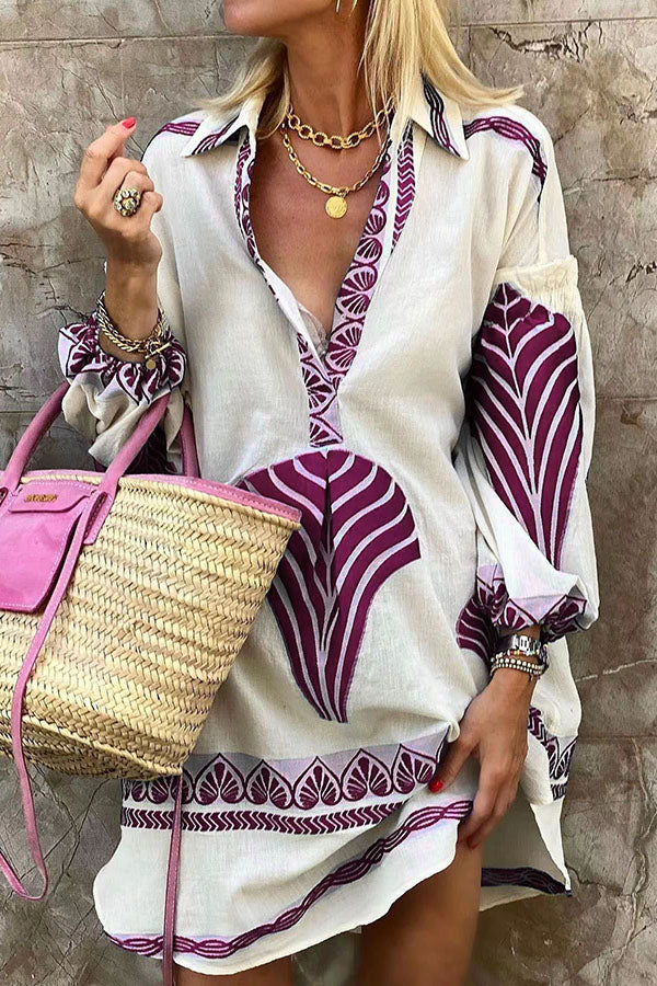 Orlina | Printed Shirt Mini Dress