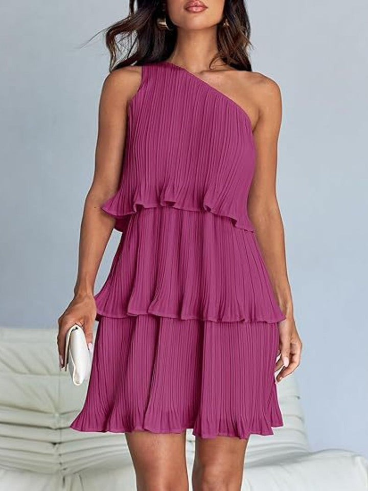 Soréva | One Shoulder Layered Mini Dress