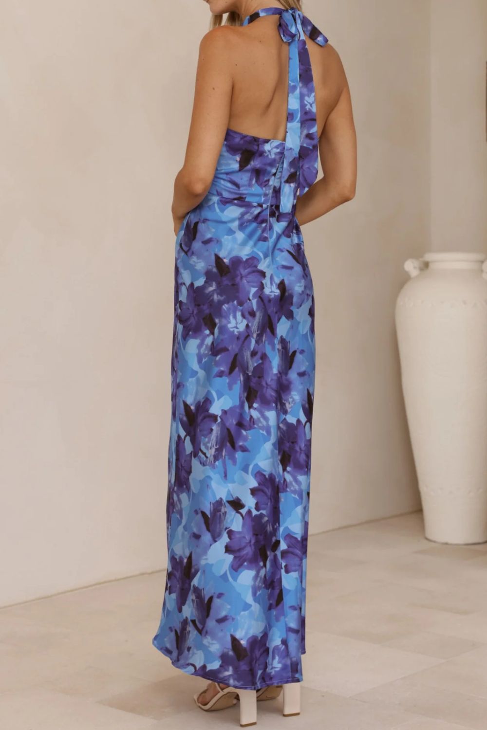 Liana | Floral Halter Maxi Dress